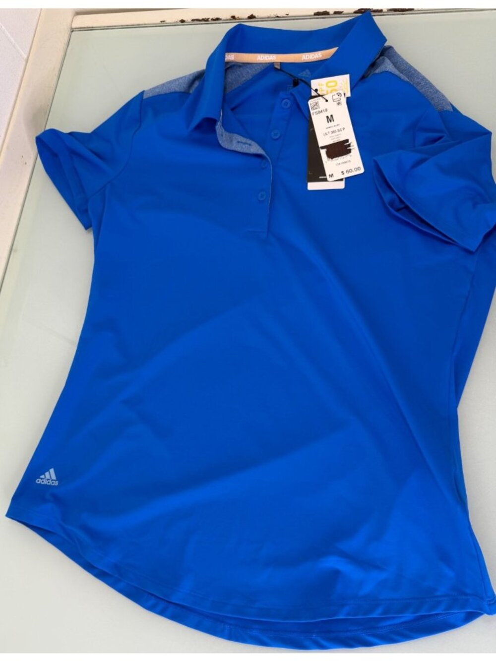 New Adidas 365 Golf Polo Shirt Women's Medium M Activewear Top Short Sleeve NWT